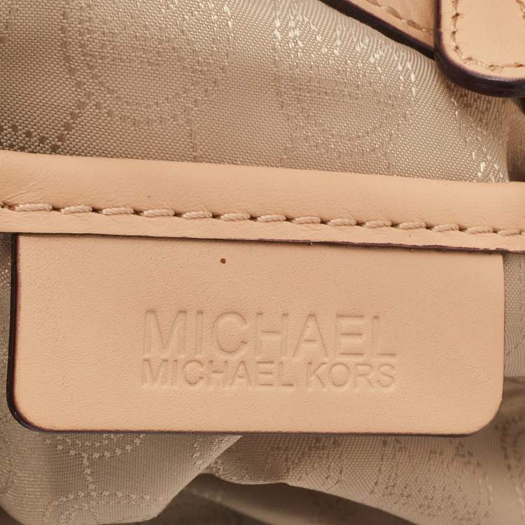 Pre Owned MICHAEL Michael Kors Dark Brown Signature Coated Canvas and Leather Jet Set Tote
