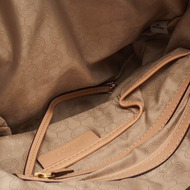 Pre Owned MICHAEL Michael Kors Dark Brown Signature Coated Canvas and Leather Jet Set Tote