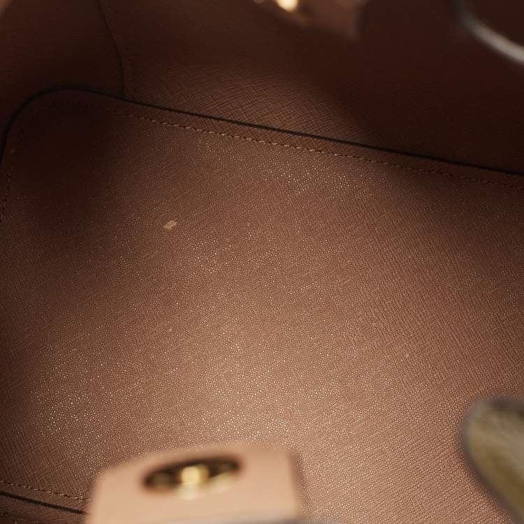 Pre Owned Michael Kors Olive Green Leather Medium Greenwich Bucket Bag