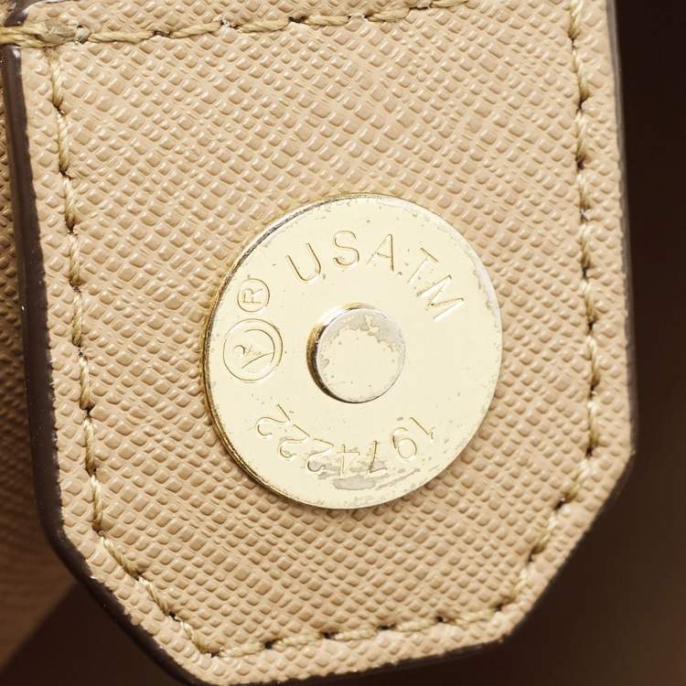Pre Owned Michael Kors Olive Green Leather Medium Greenwich Bucket Bag