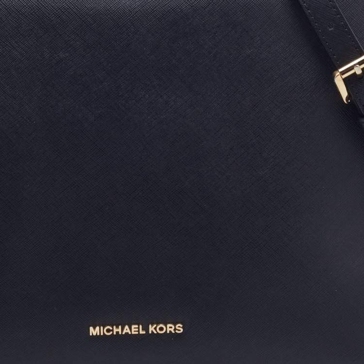 Pre Owned Michael Kors Black Saffiano Leather Portia Top Handle Bag