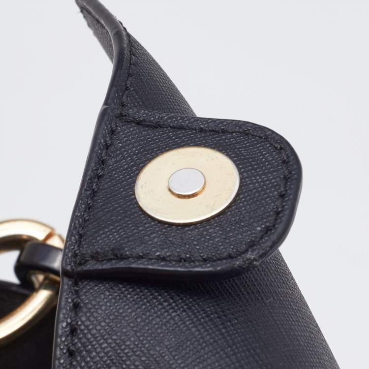 Pre Owned Michael Kors Black Saffiano Leather Portia Top Handle Bag