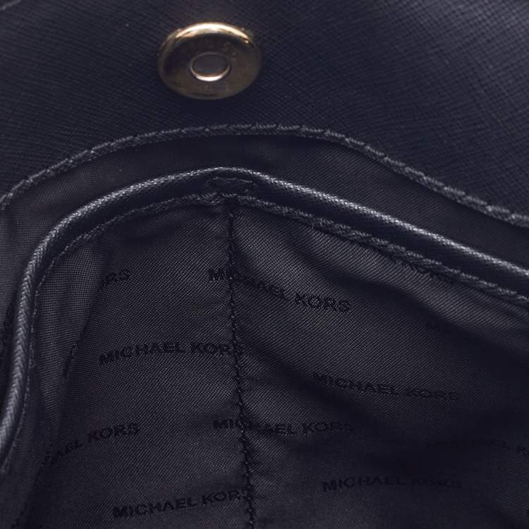 Pre Owned Michael Kors Black Saffiano Leather Portia Top Handle Bag