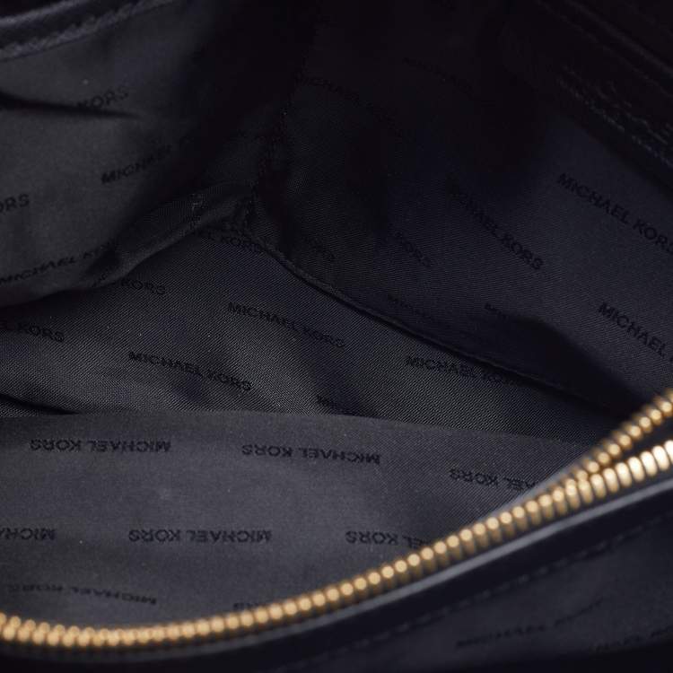 Pre Owned Michael Kors Black Saffiano Leather Portia Top Handle Bag