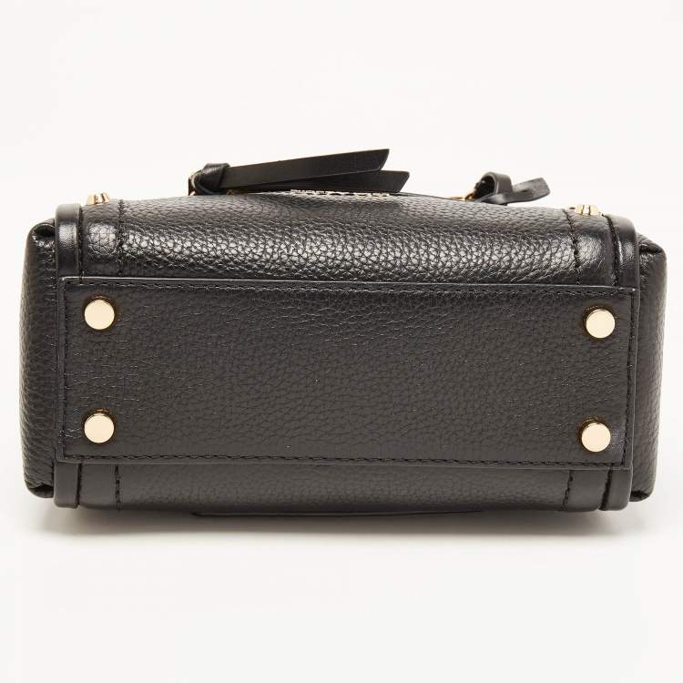 Pre Owned Michael Kors Black Leather Extra Small Carine Satchel