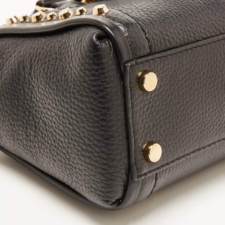 Pre Owned Michael Kors Black Leather Extra Small Carine Satchel