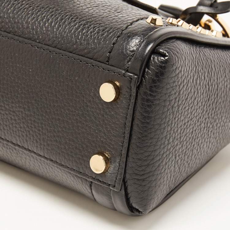 Pre Owned Michael Kors Black Leather Extra Small Carine Satchel