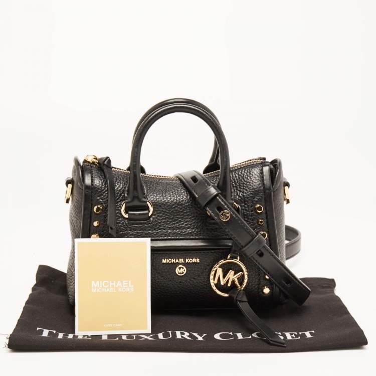 Pre Owned Michael Kors Black Leather Extra Small Carine Satchel