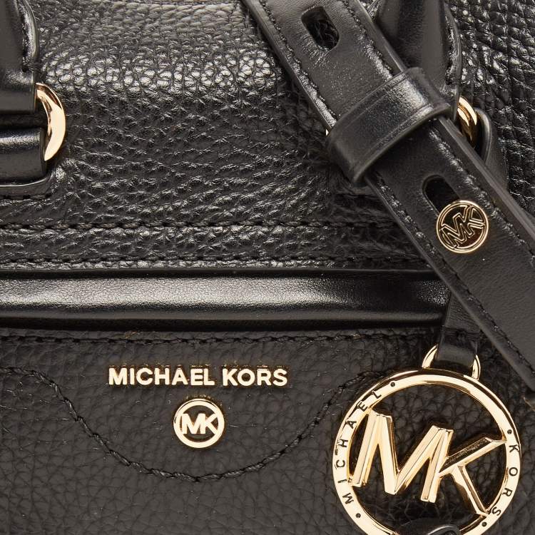 Pre Owned Michael Kors Black Leather Extra Small Carine Satchel