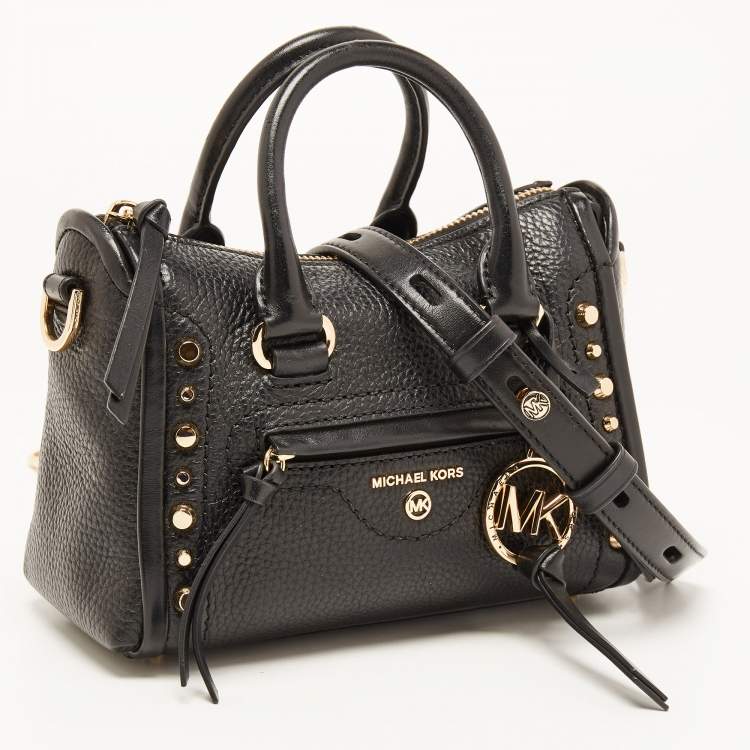 Pre Owned Michael Kors Black Leather Extra Small Carine Satchel