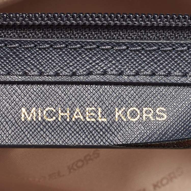 Pre Owned Michael Kors Navy Blue Saffiano Leather Medium Selma Tote