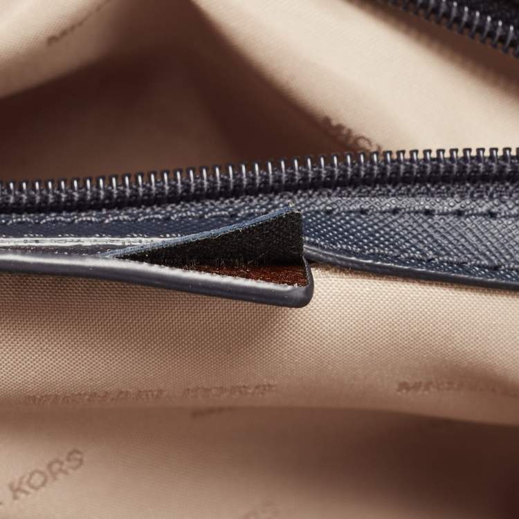 Pre Owned Michael Kors Navy Blue Saffiano Leather Medium Selma Tote