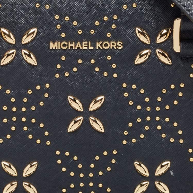 Pre Owned Michael Kors Navy Blue Saffiano Leather Medium Selma Tote