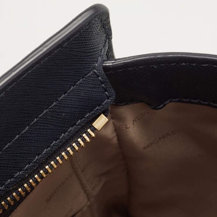 Pre Owned Michael Kors Navy Blue Saffiano Leather Medium Selma Tote