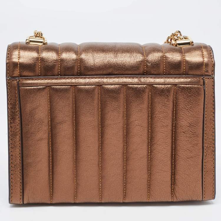 Pre Owned Michael Kors Bronze Quilted Leather Whitney Shoulder Bag