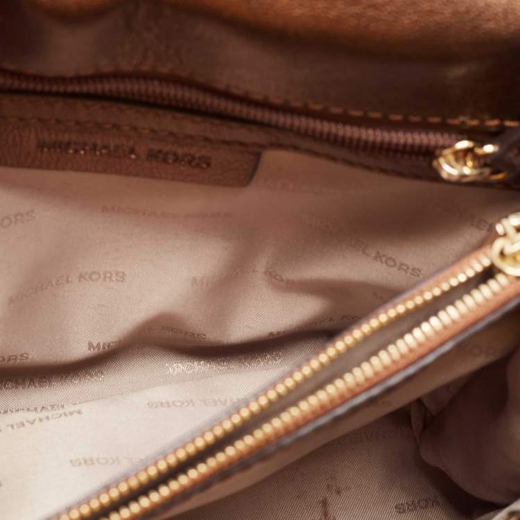 Pre Owned Michael Kors Bronze Quilted Leather Whitney Shoulder Bag