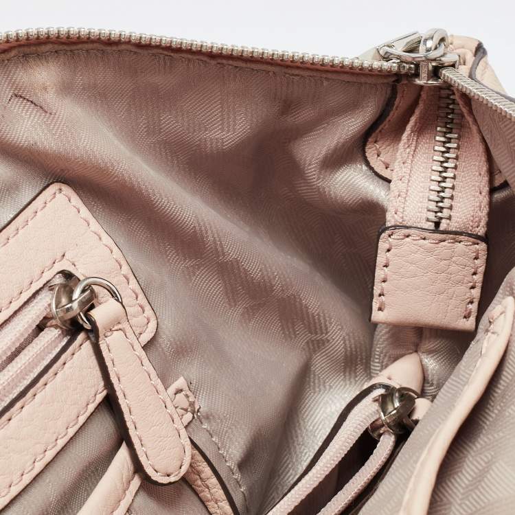 Pre Owned Michael Kors Pale Pink Leather Large Riley Satchel