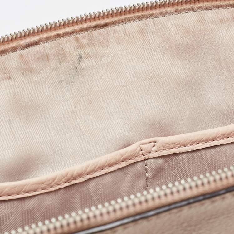 Pre Owned Michael Kors Pale Pink Leather Large Riley Satchel