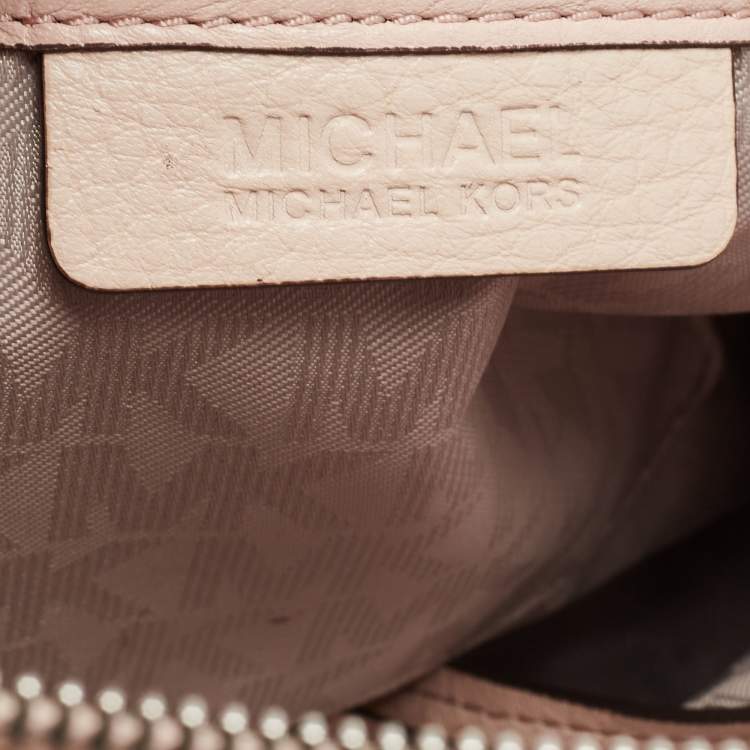 Pre Owned Michael Kors Pale Pink Leather Large Riley Satchel