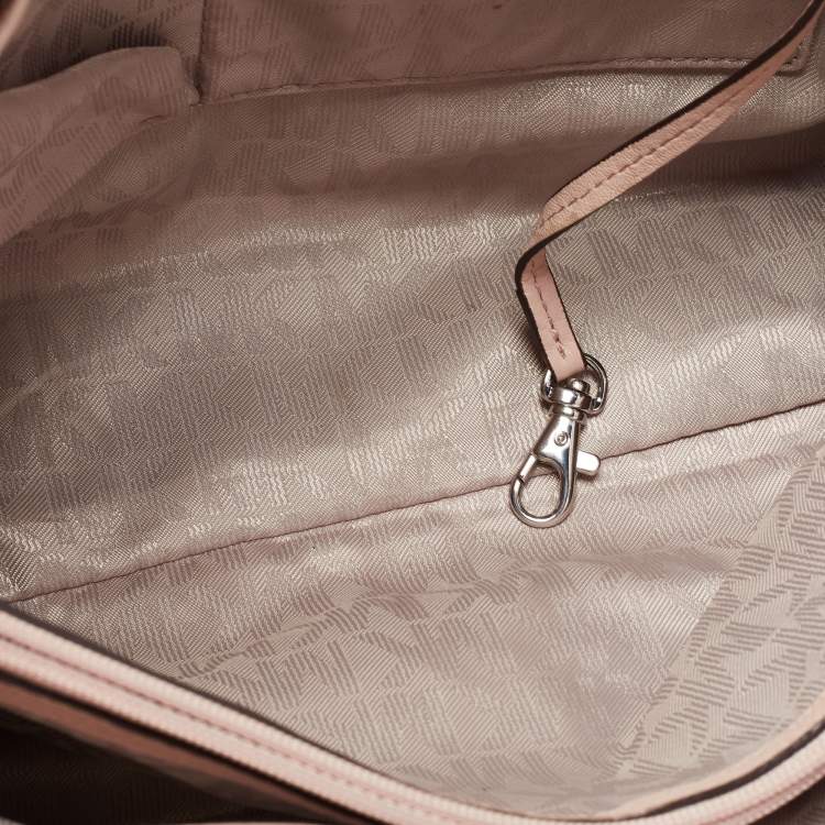 Pre Owned Michael Kors Pale Pink Leather Large Riley Satchel