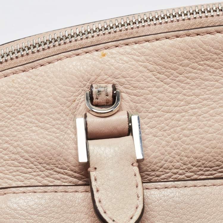 Pre Owned Michael Kors Pale Pink Leather Large Riley Satchel
