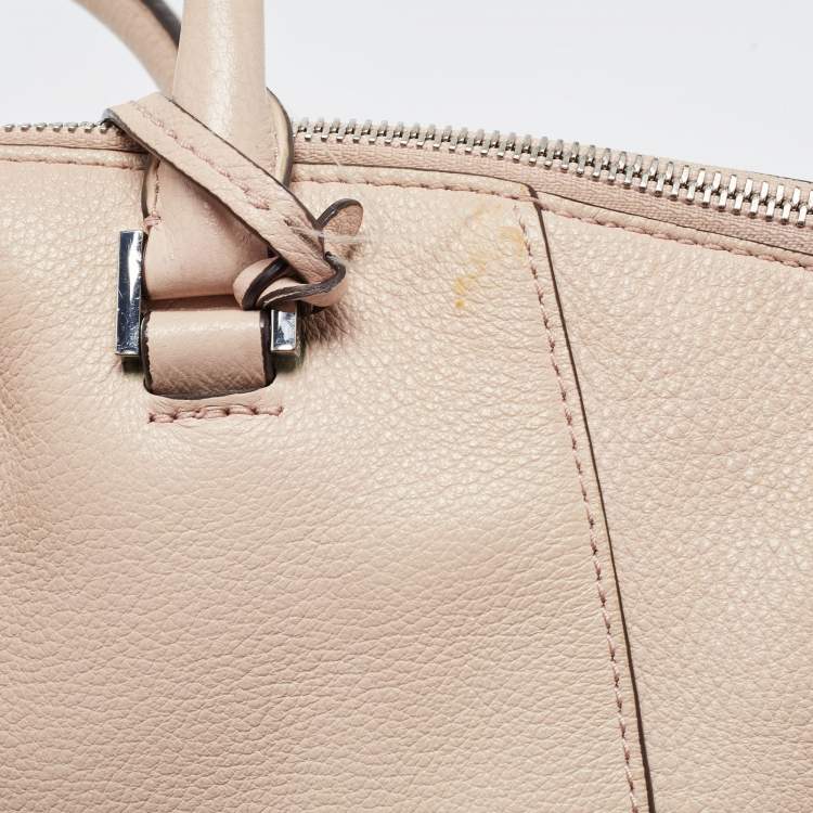 Pre Owned Michael Kors Pale Pink Leather Large Riley Satchel