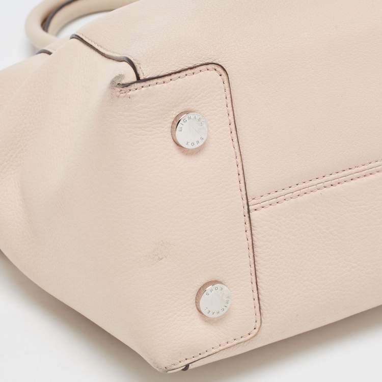 Pre Owned Michael Kors Pale Pink Leather Large Riley Satchel