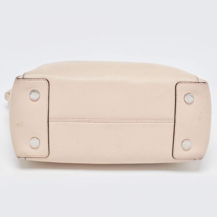 Pre Owned Michael Kors Pale Pink Leather Large Riley Satchel