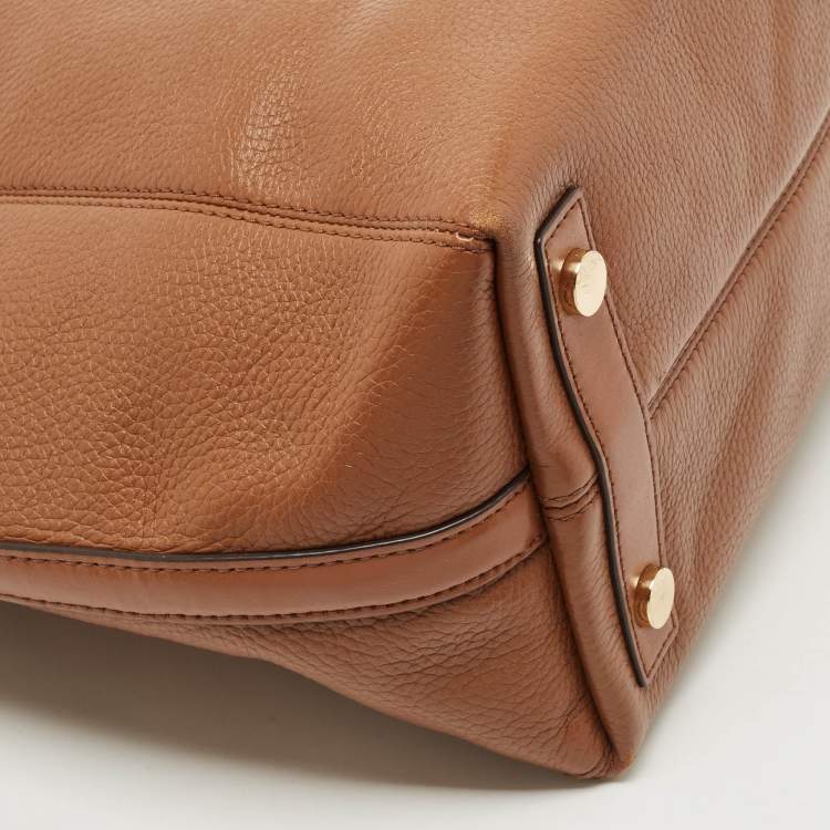 Pre Owned Michael Kors Brown Leather Lucy Hobo 