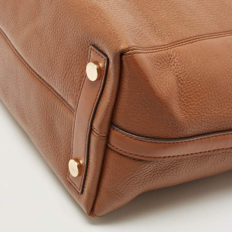 Pre Owned Michael Kors Brown Leather Lucy Hobo 