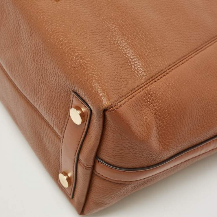 Pre Owned Michael Kors Brown Leather Lucy Hobo 