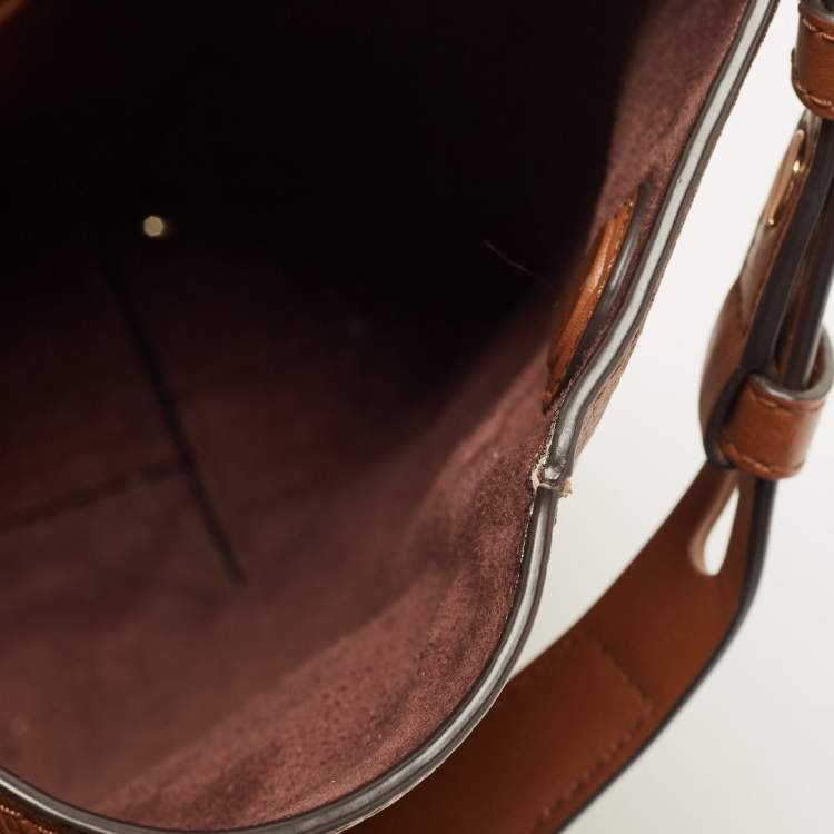 Pre Owned Michael Kors Brown Leather Lucy Hobo 