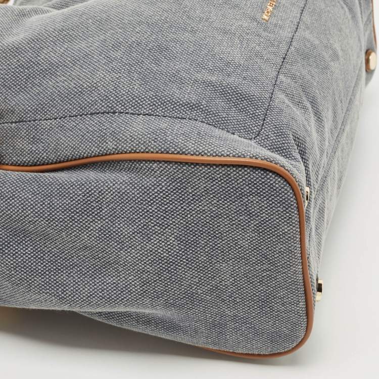 Pre Owned Michael Kors Blue Canvas Isla Tote