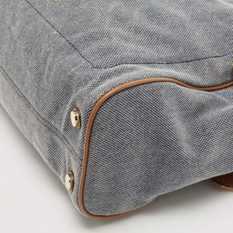 Pre Owned Michael Kors Blue Canvas Isla Tote