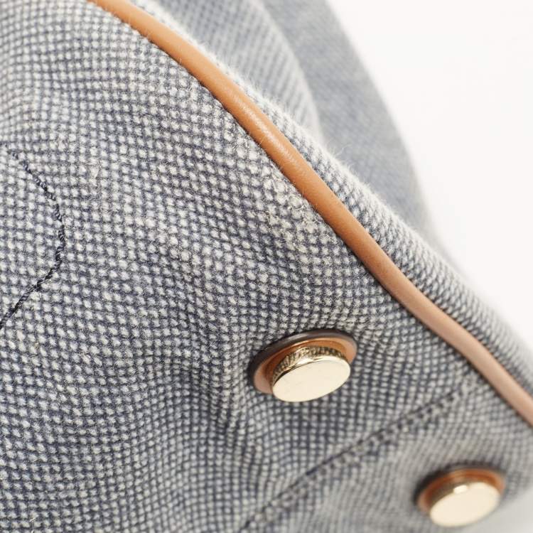 Pre Owned Michael Kors Blue Canvas Isla Tote