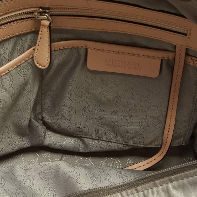 Pre Owned MICHAEL Michael Kors Metallic Signature Patent and Leather Jet Set Tote