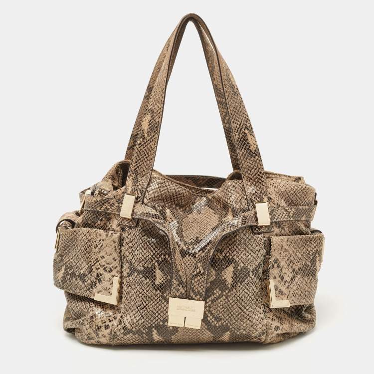 Michael Kors Women's Python-print Leather Shoulder Bag