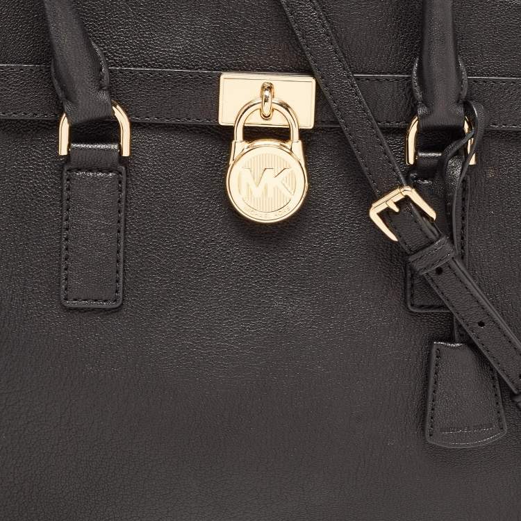 Pre Owned Michael Kors Black Leather Hamilton Tote