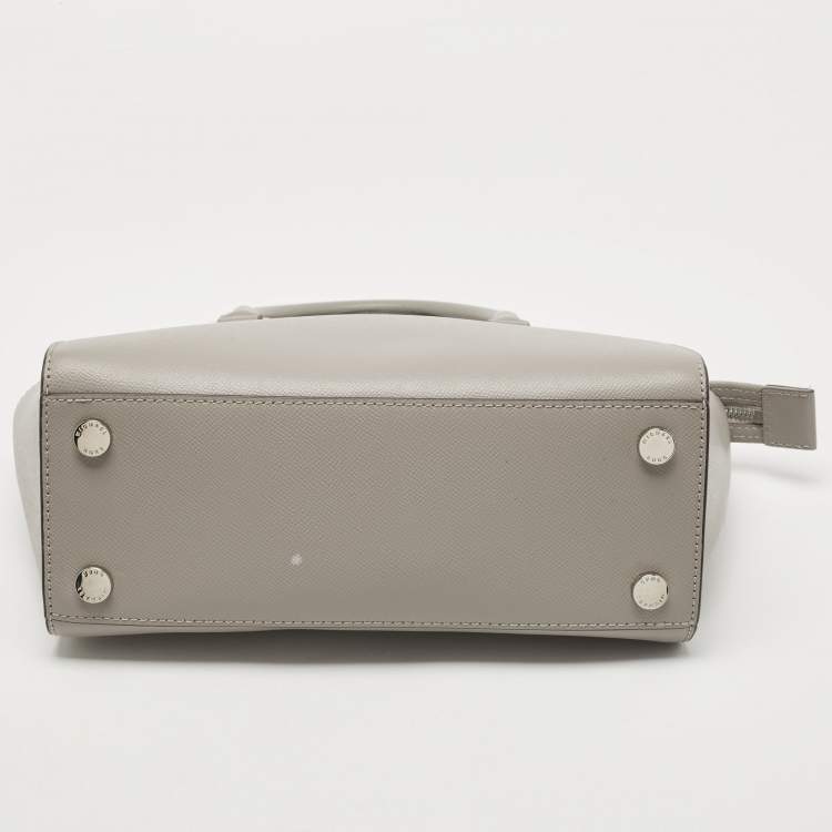 Pre Owned Michael Kors Grey Saffiano Leather Medium Selma Tote