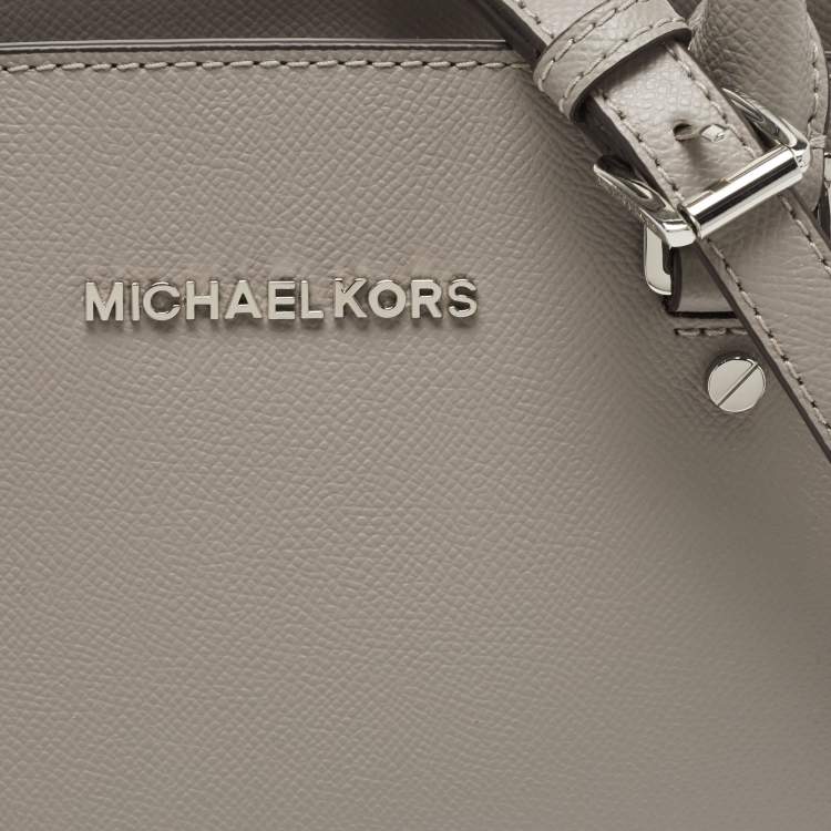 Pre Owned Michael Kors Grey Saffiano Leather Medium Selma Tote