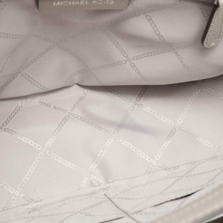 Pre Owned Michael Kors Grey Saffiano Leather Medium Selma Tote