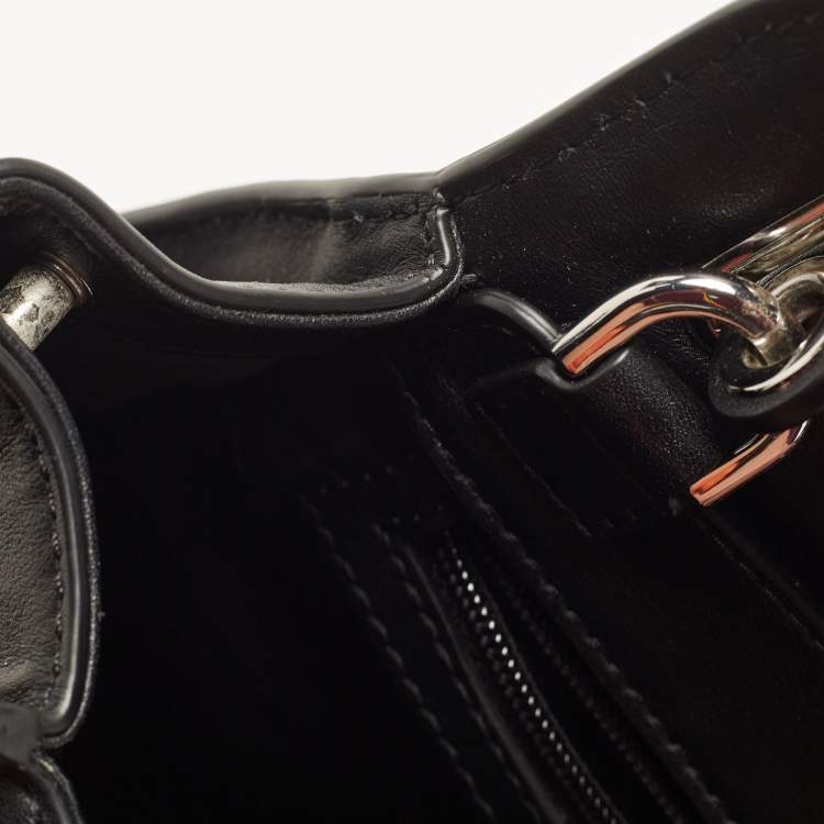 Pre Owned Michael Kors Black Suede And Leather Whitney Top Handle Bag