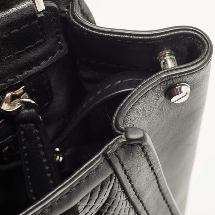 Pre Owned Michael Kors Black Suede And Leather Whitney Top Handle Bag