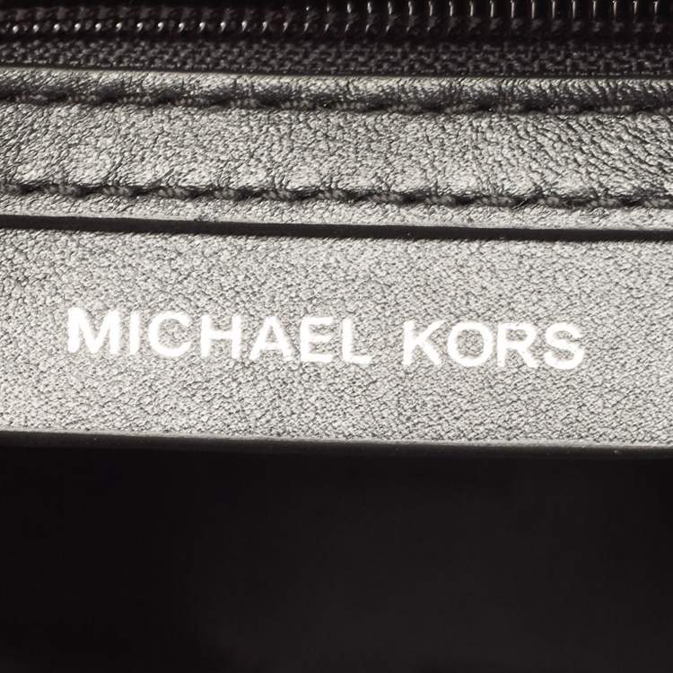 Pre Owned Michael Kors Black Suede And Leather Whitney Top Handle Bag