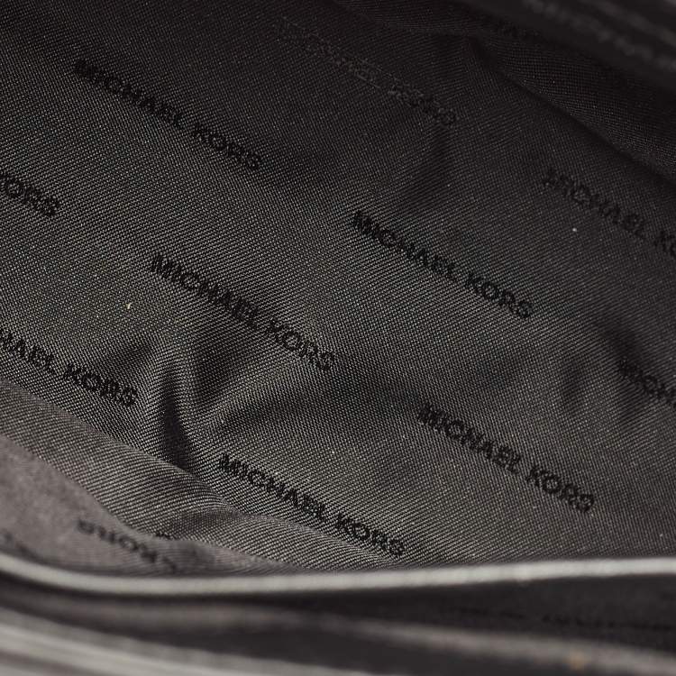 Pre Owned Michael Kors Black Suede And Leather Whitney Top Handle Bag