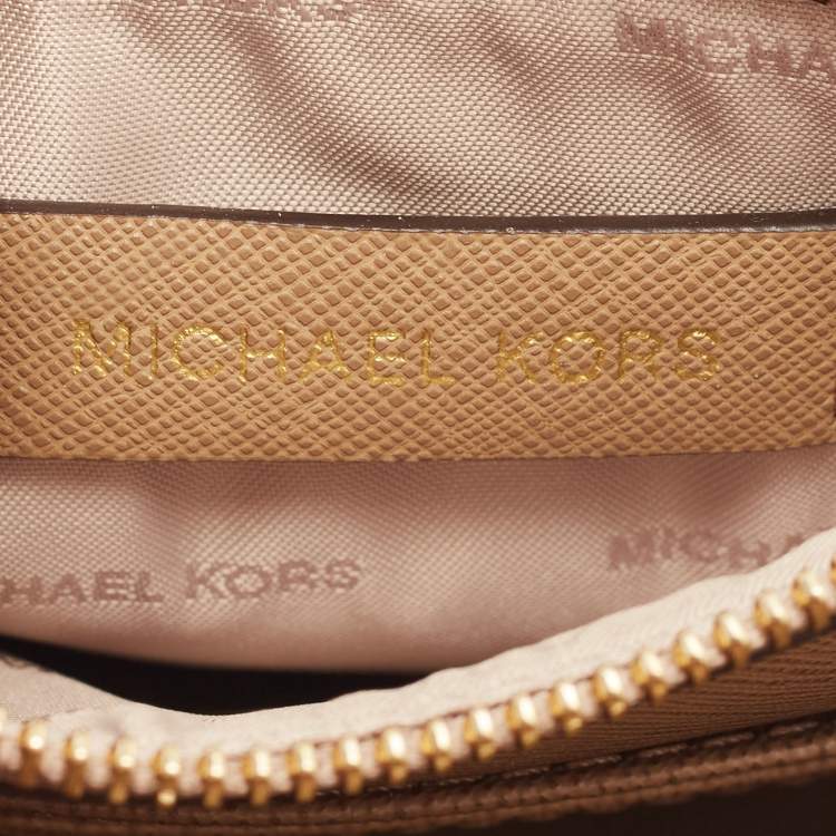 Pre Owned Michael Kors Gold Leather Small Mercer Tote
