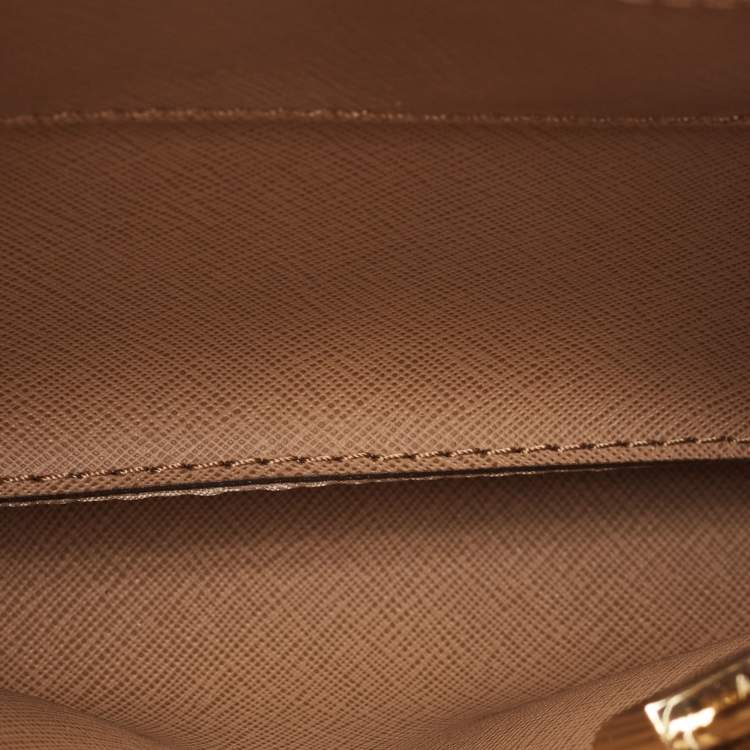 Pre Owned Michael Kors Gold Leather Small Mercer Tote