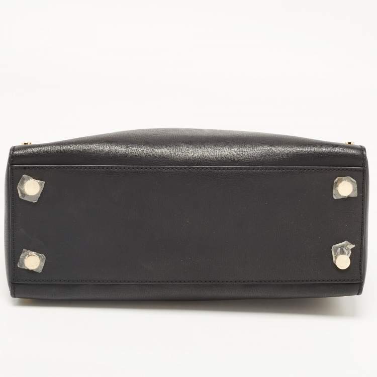 Pre Owned Michael Kors Black Leather Large Sylvie Studded Satchel