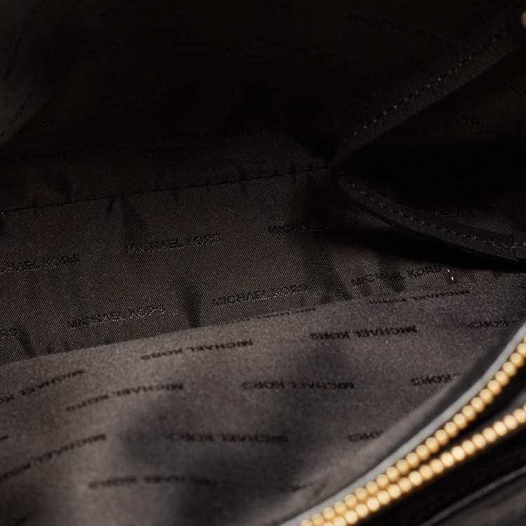 Pre Owned Michael Kors Black Leather Large Sylvie Studded Satchel