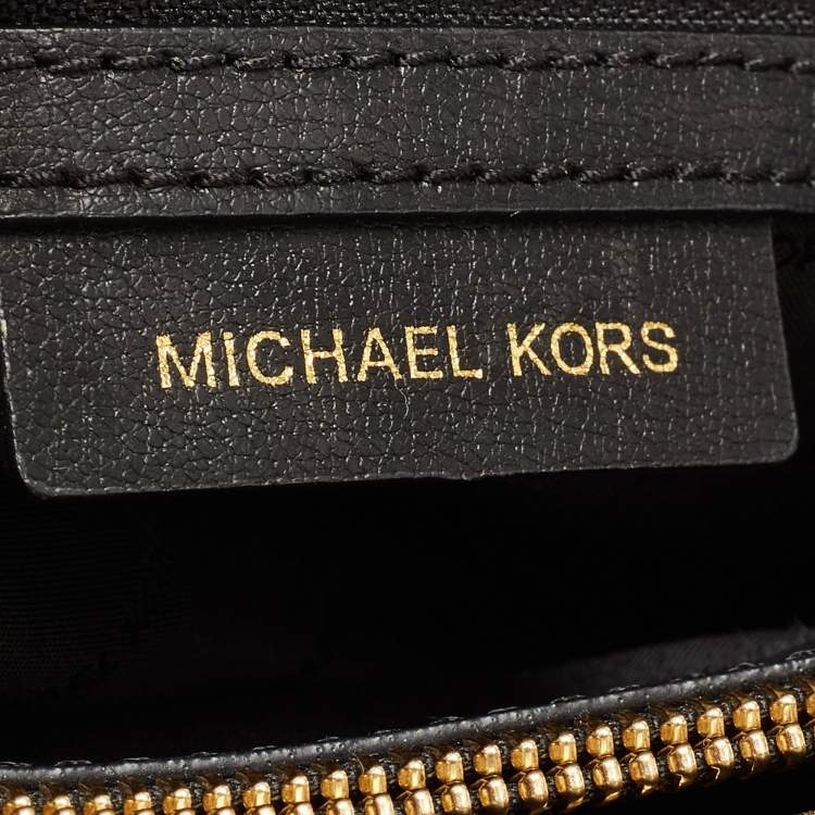 Pre Owned Michael Kors Black Leather Large Sylvie Studded Satchel